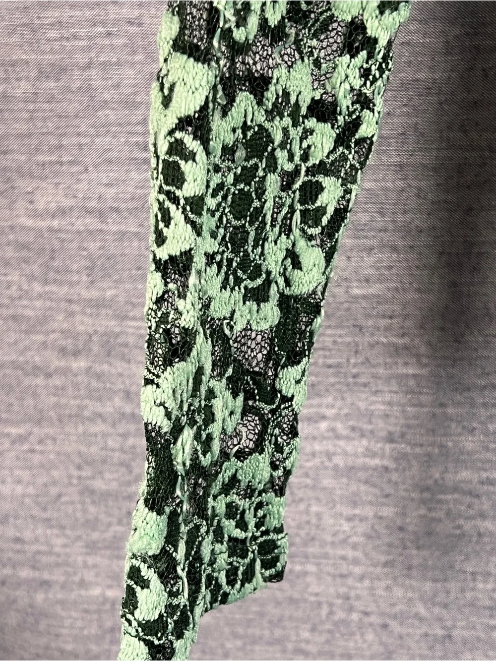 Anthropologie Dolan Small Mint Green Sheer Lace Mock Puff Long Sleeve Dressy Top